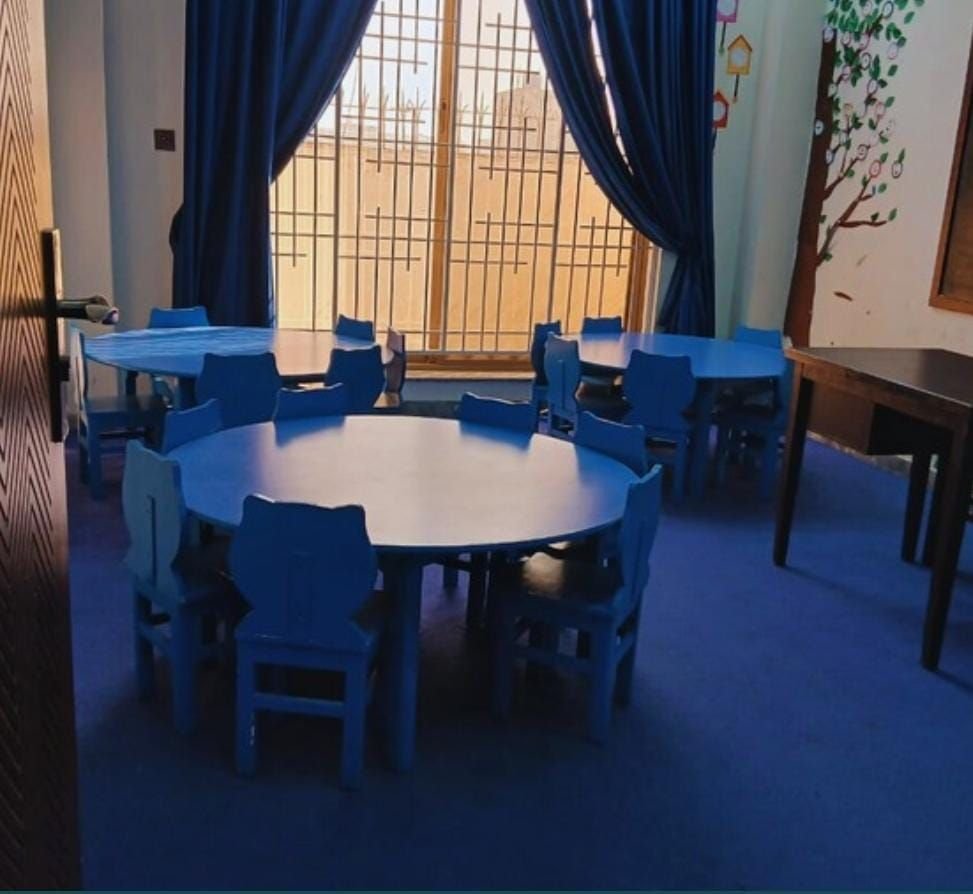 Classroom with round tables